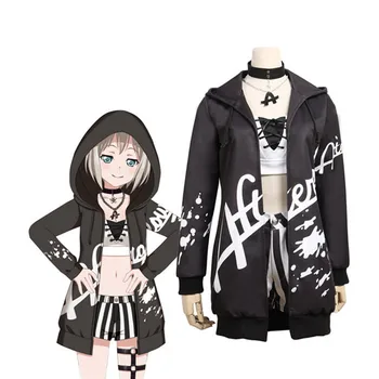 

Cosplay Costume BanGDream Afterglowsecond key visual Aoba Moca Top+Coat+Pants Lovely style Daily clothing A