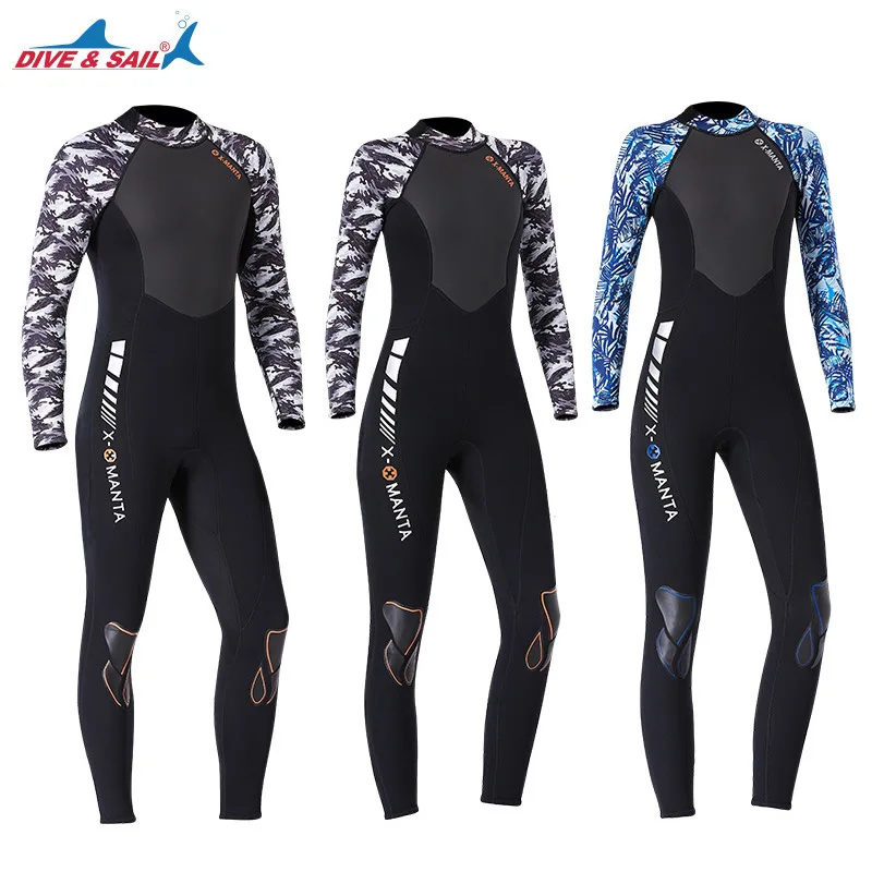 Men Women 3mm Neoprene+Shark Skin+Lycra Full Body Back Zipper Wetsuits