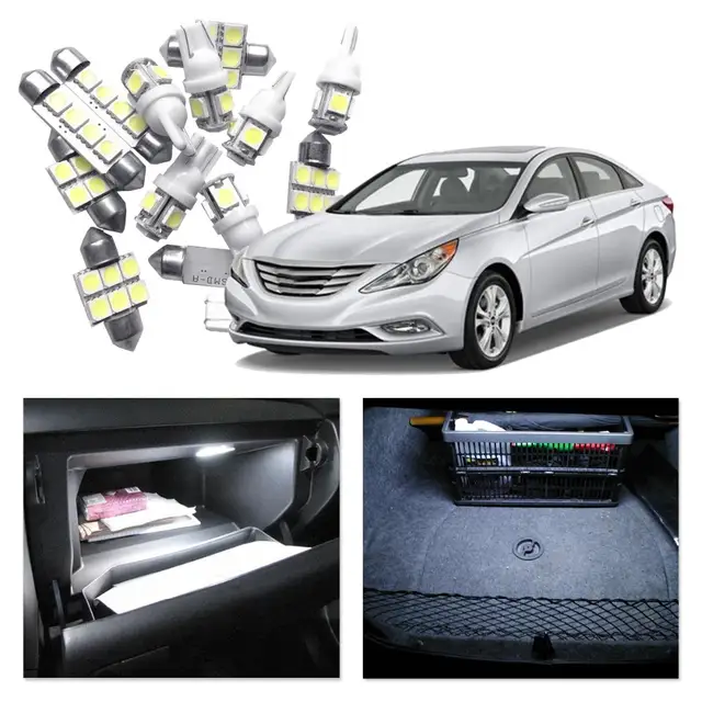 Us 12 56 40 Off Jgaut For Hyundai Sonata 2011 2014 Car Led Light Bulbs White Red Blue Interior Package Kit Map Dome Trunk License Plate Lamp In