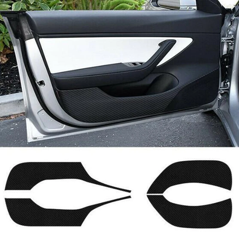 

Car Door Anti Kick Protection Pad Cover Sticker Central Console Gear Panel Water Cup Holder Stickers For Tesla Model 3 2018 2019