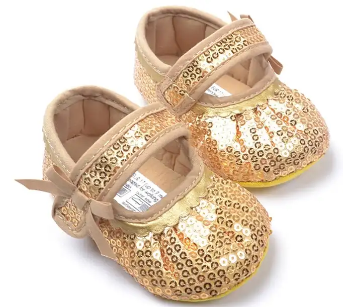 infant gold shoes