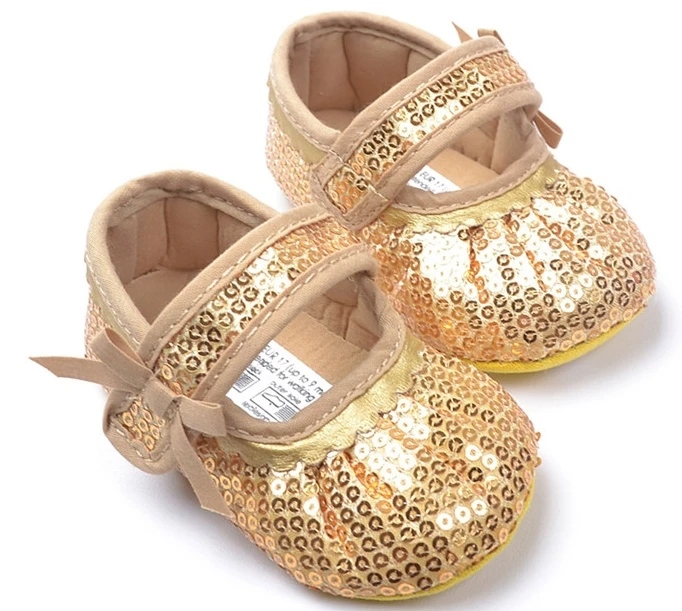 Baby Girl Princess Sparkly Shoes Infant Cute Princess Golden Pink ...