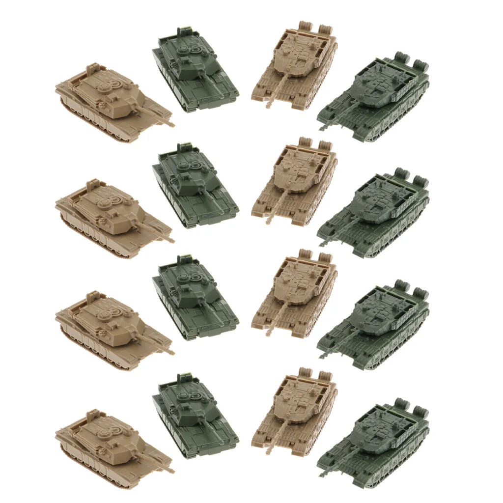 1/144 Plastic battle tank models prebuilt ww2 military vehicle toys set for kids boys, 2 types, pack of 16 1/144 Plastic battle tank models prebuilt ww2 military vehicle toys set for kids boys, 2 types, pack of 16