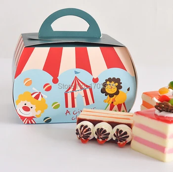 

300PCS/LOT circus troupe carnival decoration Paper Cupcake box macarons chocolate dessert box cake candy box #RY-53