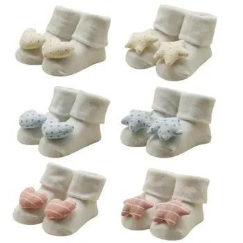 

1 Pair Lovely Cartoon Baby Kids Unisex Comfortable Star Cute Cotton Sock Slippers Warm Ankle Toddler animal infant Soft Socks