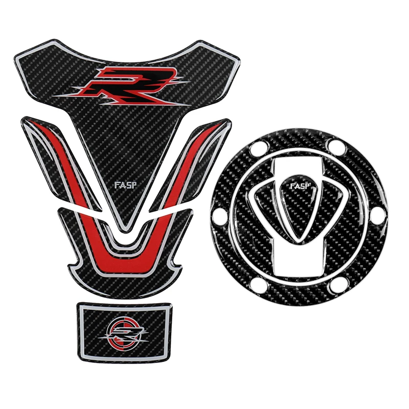 5D Carbon Fiber Motorcycle Fuel Tank Pad Cap Decals Gas Cap Sticker For