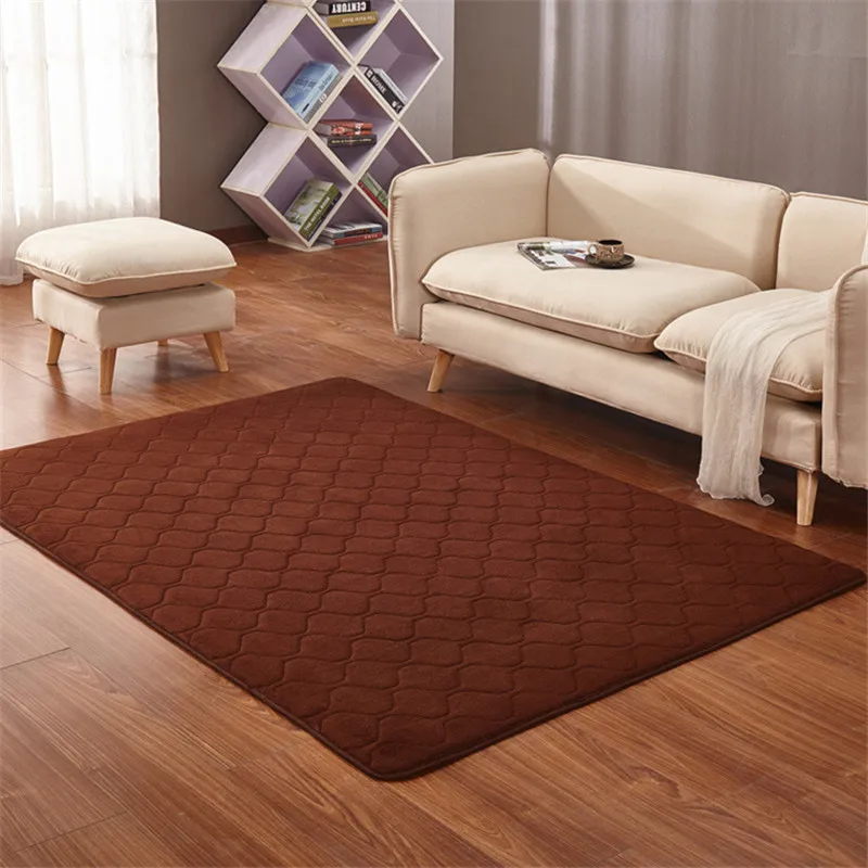 

Quilted coral velvet carpet simple living room coffee table home mat bedroom bed linen tatami rug children crawling blanket