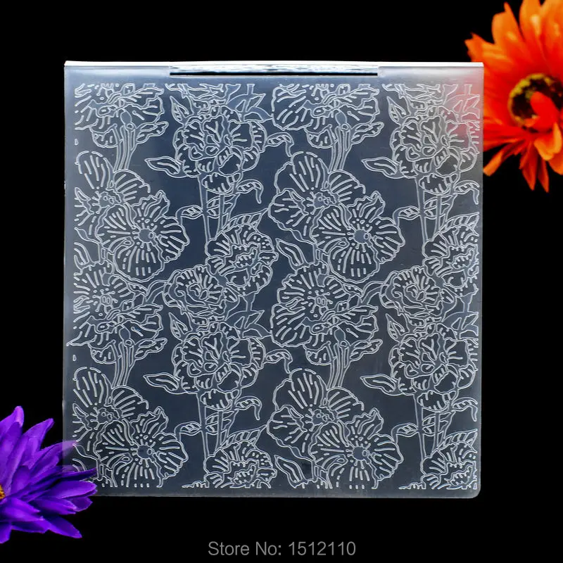 

Flower Branches Plastic Embossing Folder For Scrapbook DIY Album Card Tool Plastic Template 15.3x15.3cm KW6102022