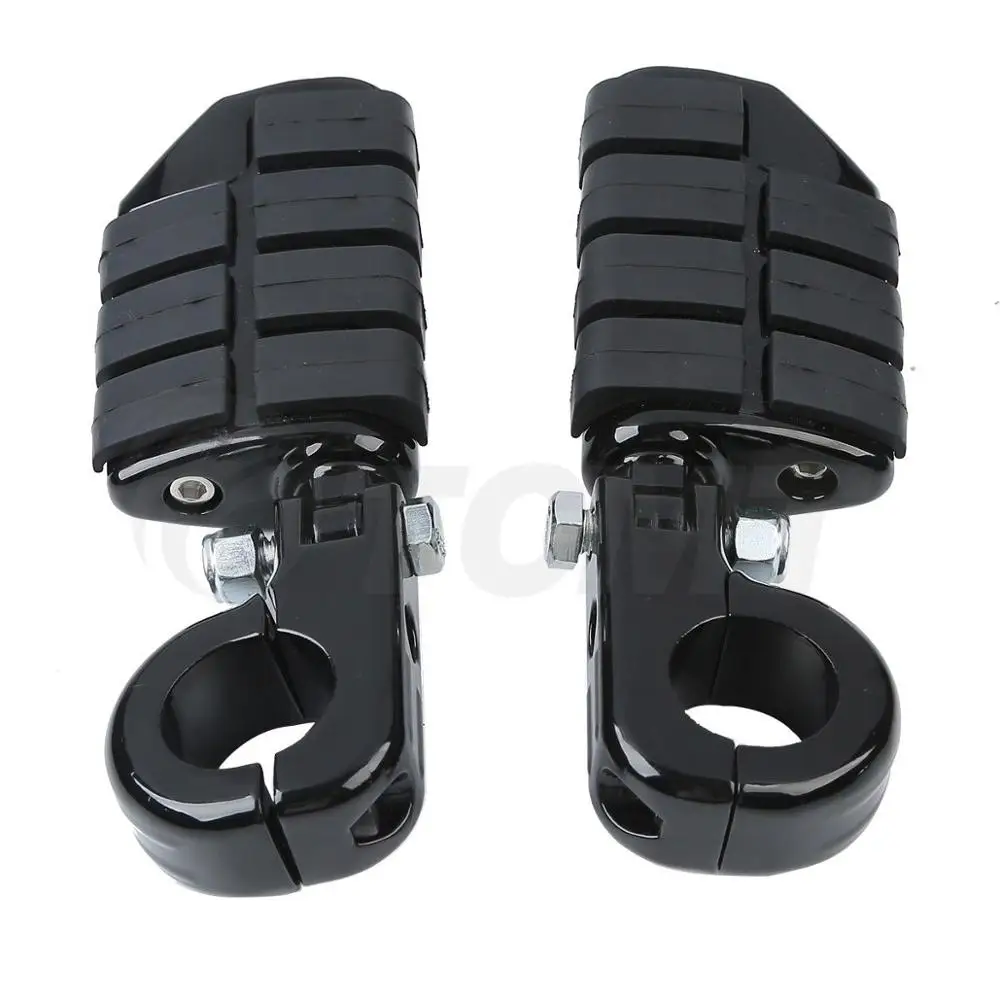 

Motorcycle Black/Chrome 1.25" 1 1/4" Highway Engine Guard Foot Peg Footrest Mount For Harley Touring Sportster XL Dyna