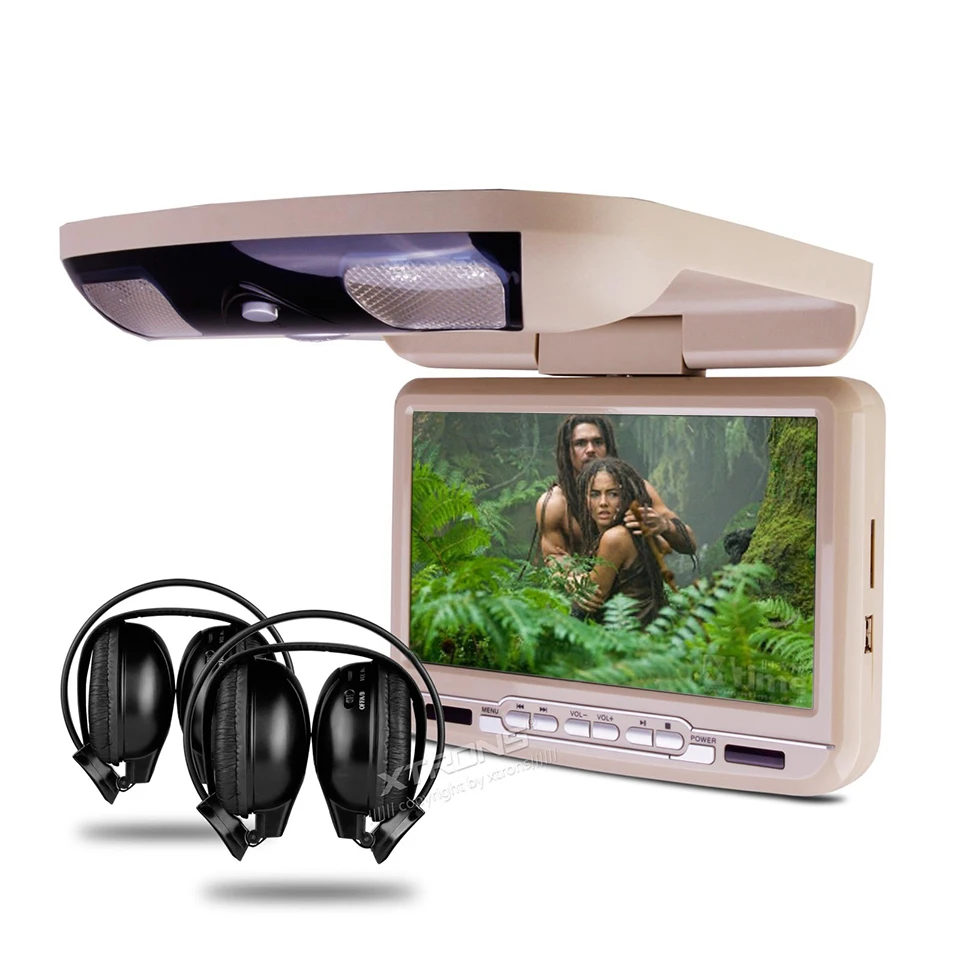Discount 9" Flip Down Car DVD Player Roof Mounted Monitor Support 32 Bits Game Ceiling Radio Stereo Swivel Function USB SD Overhead Video 0