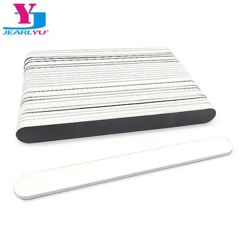 

New 50pcs/lot Nail File Blok vijl Limas Unhas De Gel Buffing Art Sanding White Black Wooden Professional Nail Files For Women