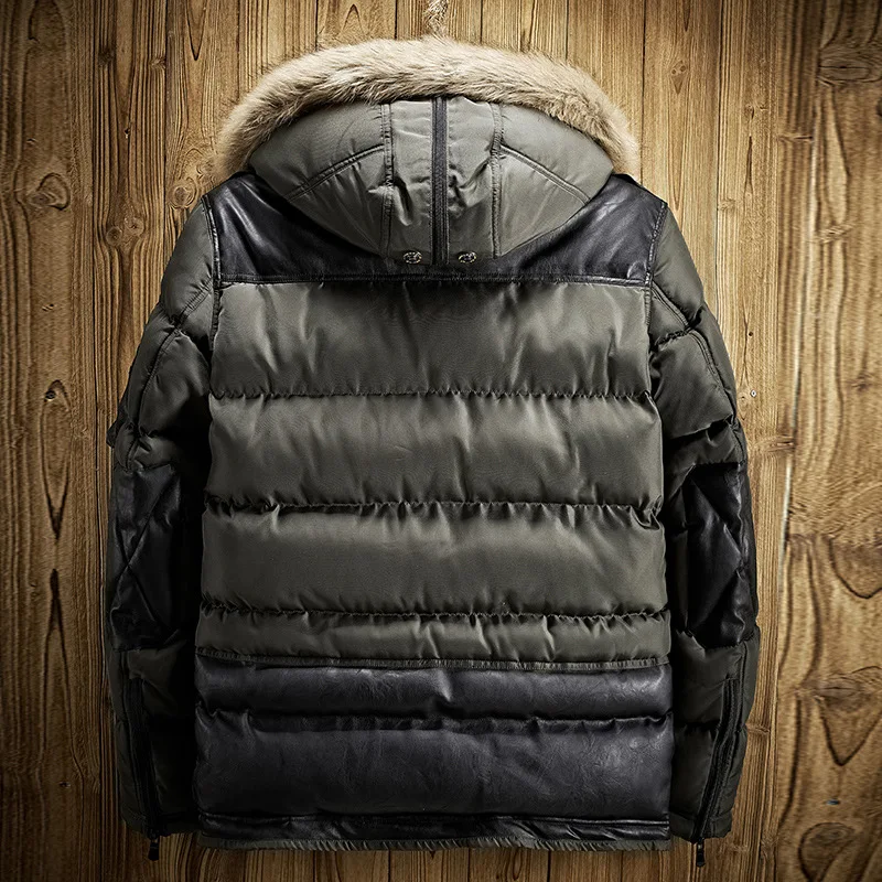 Мужская зимняя куртка на молнии теплая парка из полиэстера с капюшоном|winter jacket