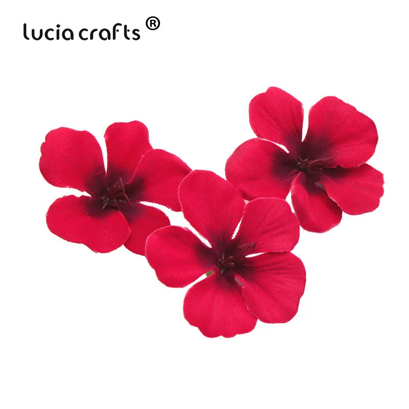 Lucia crafts, 50 шт., около 5,5 см, искусственный цветок, голова, свадьба, вечеринка, домашнее рукоделие декоративный материал, венок, ремесло A1007 - Цвет: Color 8