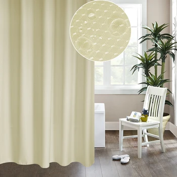 

Solid Honeycomb Pattern Shower Curtain Thicken Mildew Proof and Water Proof Polyester Fabric Shower Curtains for Bathroom