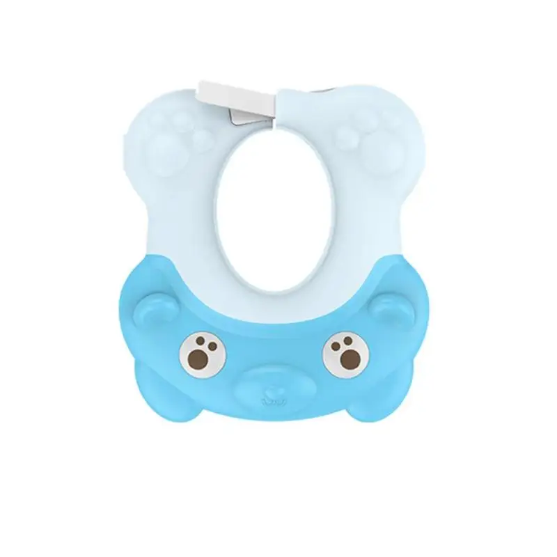 Plastic Cute Adjustable Baby Hat Toddler Kids Waterproof Shampoo Shower Cap Cute Safe Hair Wash Shield Shower - Цвет: Синий
