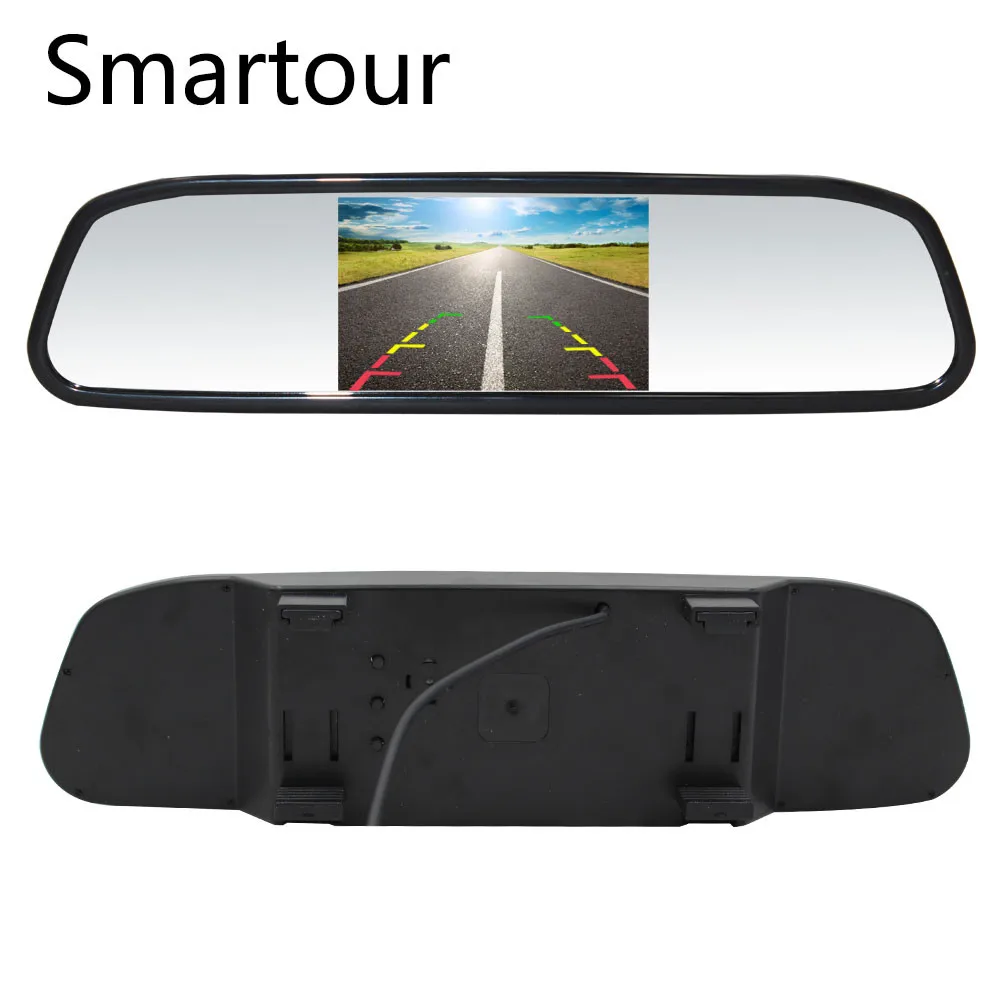 Display Smartour Автомобильная камера заднего вида вилки с светодиодный свет Водонепроницаемый заднего вида для парковки изображения Зеркало заднего вида системы - Название цвета: Display