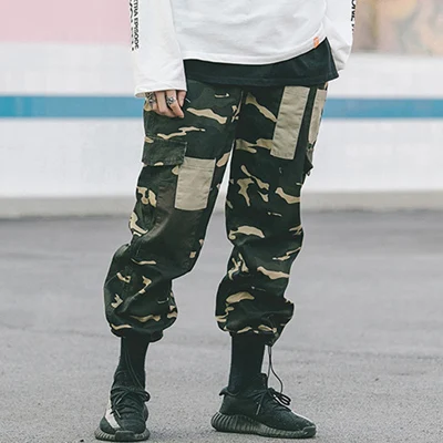 Camouflage April MOMO хип хоп Мужские штаны Harajuku камуфляжные брюки карго винтажные уличные шаровары камуфляжные военные брюки - Цвет: Camouflage