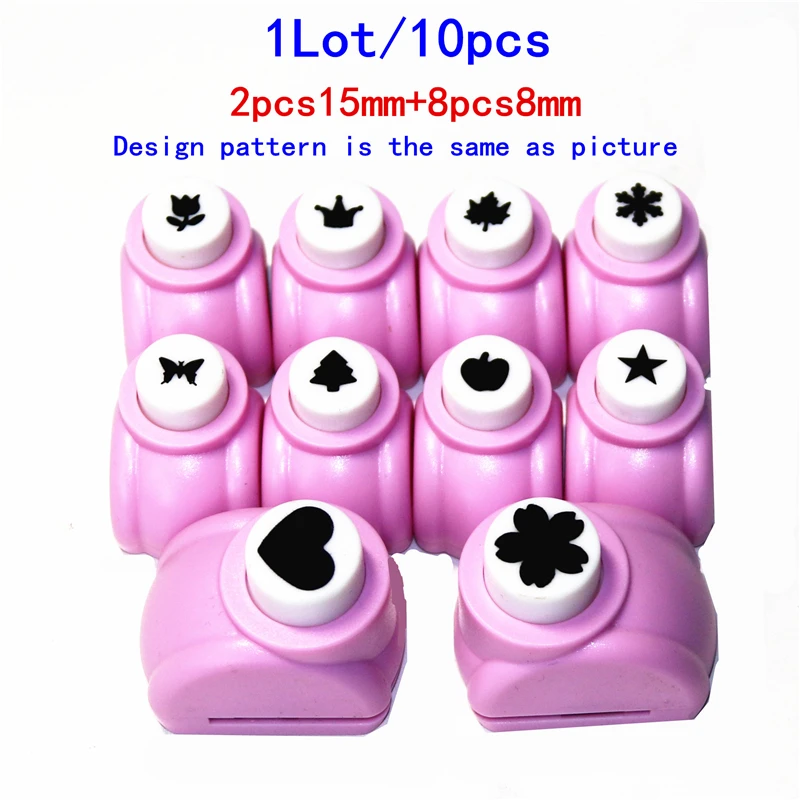 

New Hot Sale 10pc/lot(2pcs 15mm+8pcs 8mm)! DIY paper embossing device craft printing punches Scrapbook Paper Punch