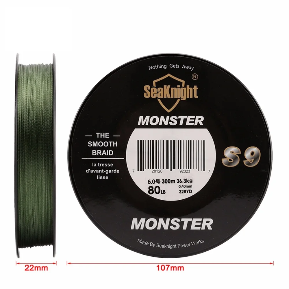 SeaKnight Monster S9 300 м плетеные рыболовные лески S спиральные Braide Tech. 9 нитей