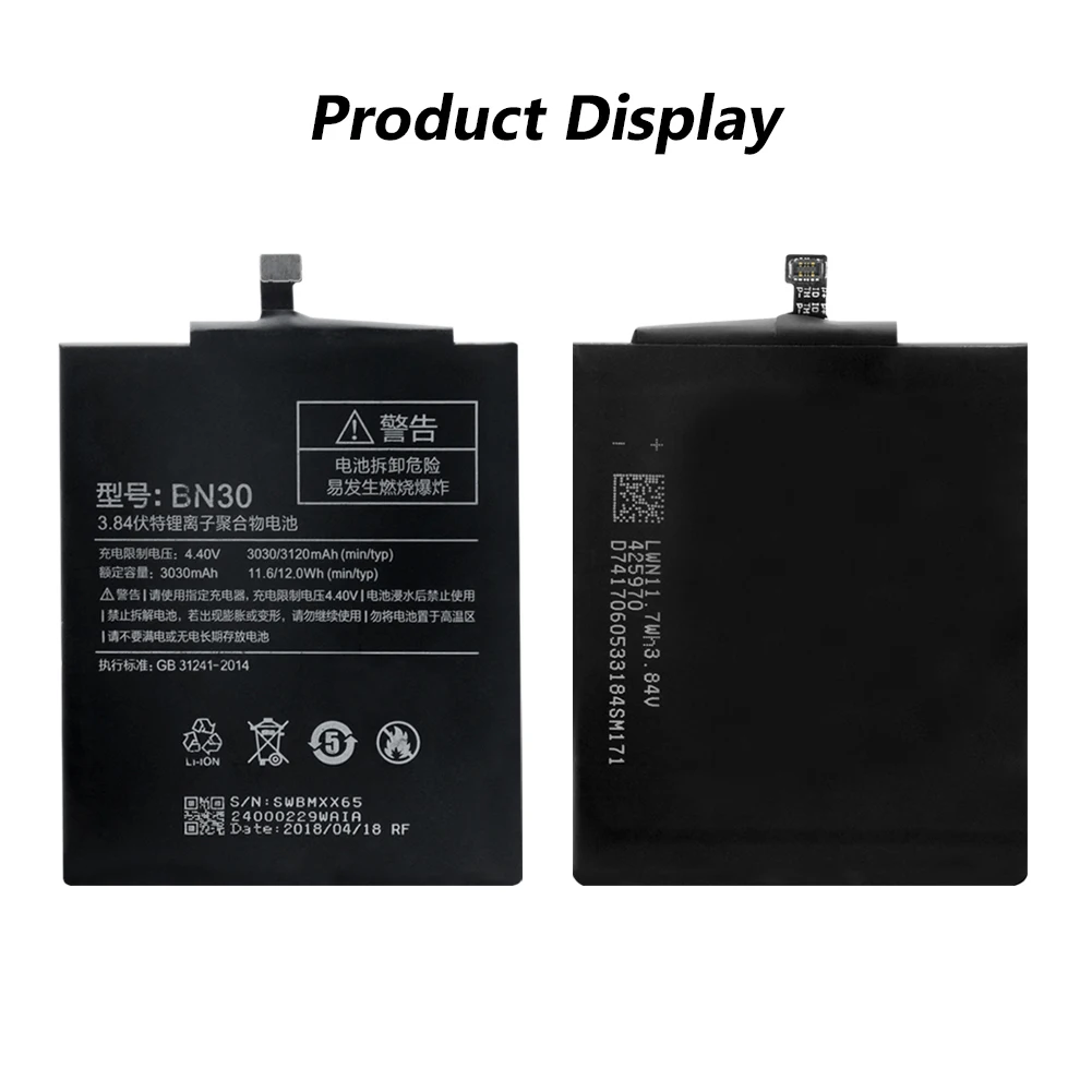 

BN30 Battery For Xiaomi Redmi Hongmi 4A BN30 Redmi4A 3030mAh 3120mAh built-in High Capacity Phone Bateria Li-polymer Batteries