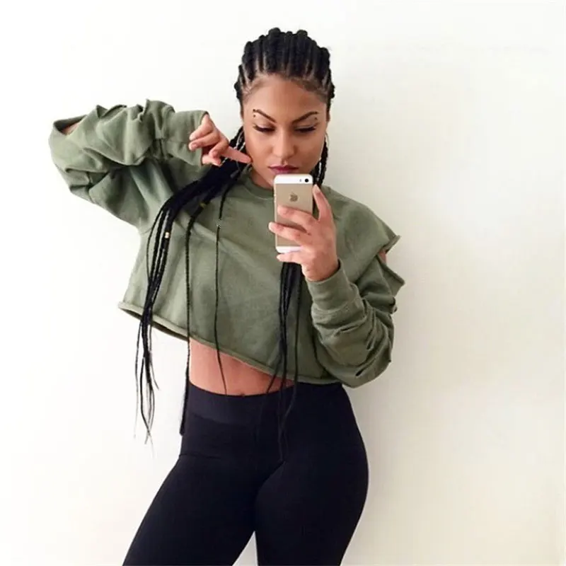 Женская футболка с длинным рукавом вырезами в стиле Харадзюку|sweatshirt outfits|sweatshirt