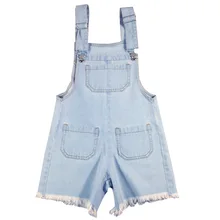 Rlyaeiz лидер продаж; Новинка модные летние штаны для девочек шорты для маленьких девочек рваные свободные джинсовые шорты с высокой посадкой, джинсы джинсовые комбинезоны для девочек