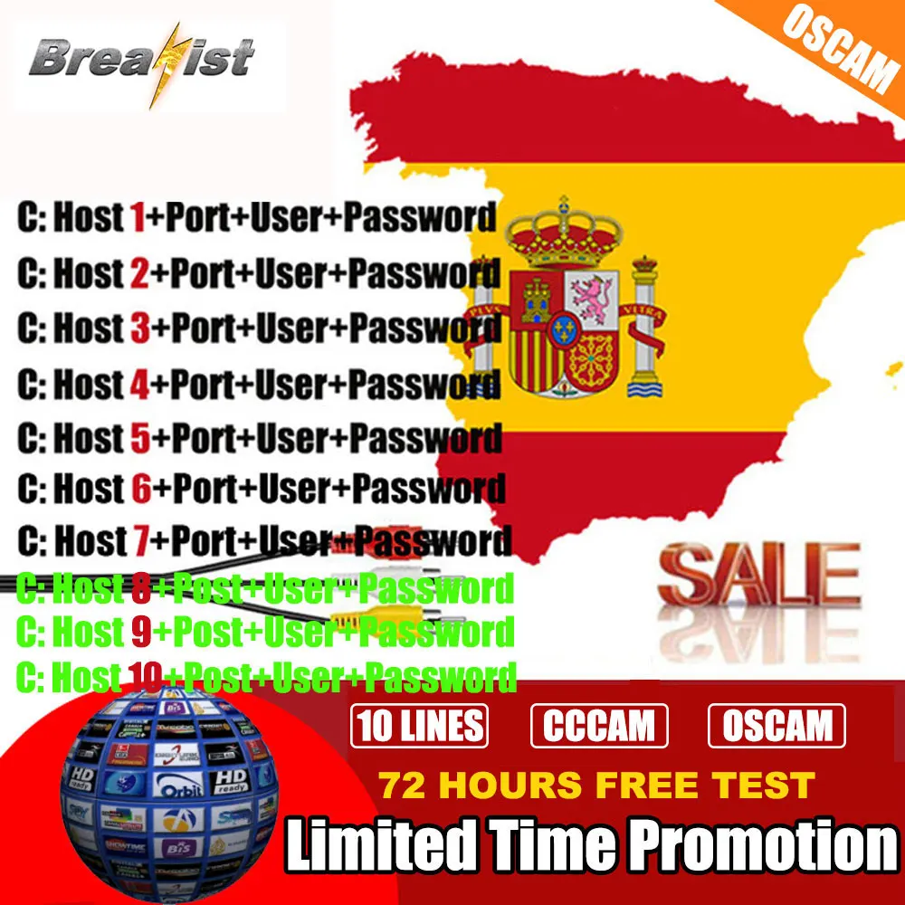 

Stable HD Server Cccam Cline For 1 Year Europe Spain Oscam Germany For Gtmedia V8 Nova Freesat V7S HD DVB S2 Satellite Receiver