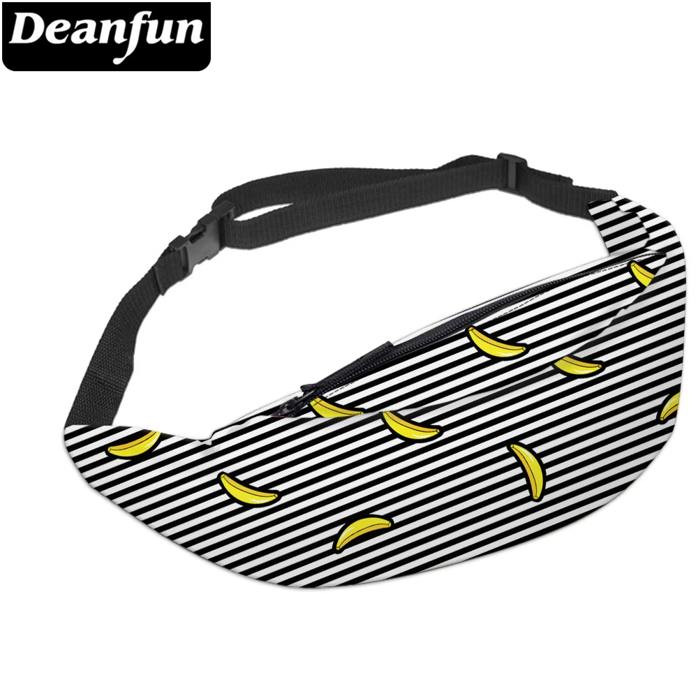 Deanfun 3D печатные поясные сумки классическая полоса банан поясная сумка с молнией