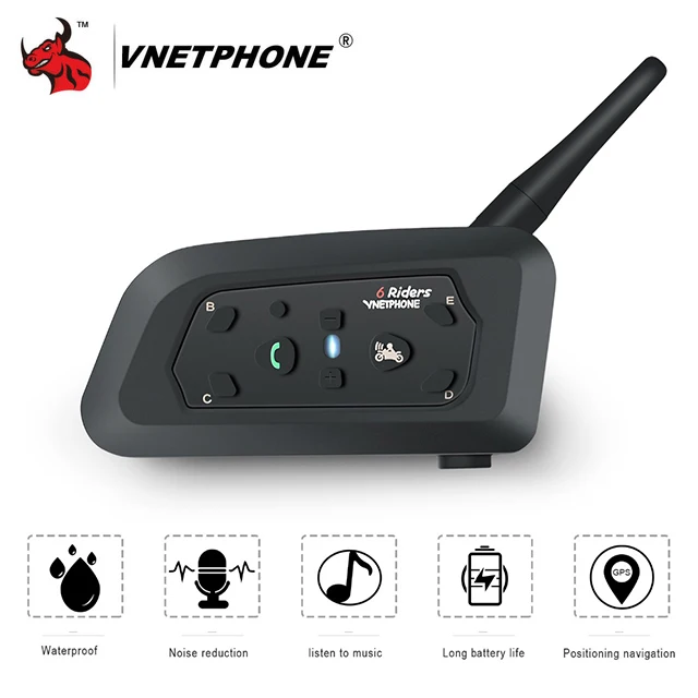 

VNETPHONE Motorcycle Intercom Helmet Headset Motorcycle Rider Capacete Wireless Bluetooth Comunicador Moto Headset Interphone