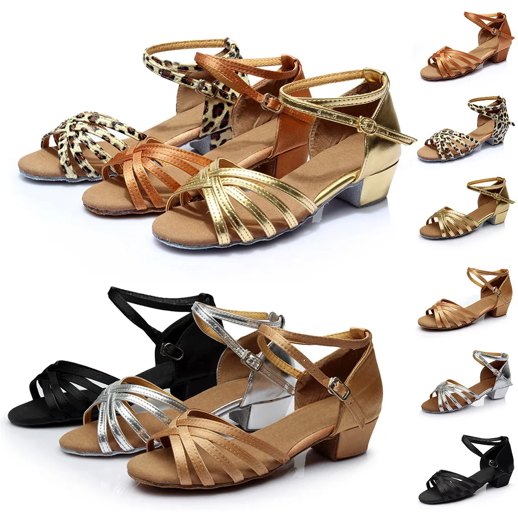 

Women Fashion Dancing Rumba Waltz Prom Ballroom Latin Salsa Dance Shoes Sandals Cross belt buckle Latin dance tango dance shoes