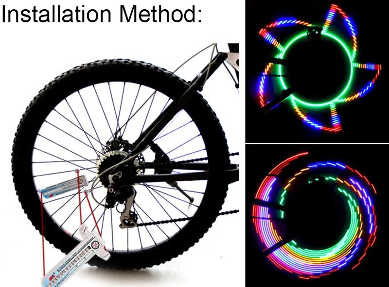 Discount Dropshipping LED Colorful 32-Pattern Waterproof Bicycle Light LED Bike Spoke Wheel Lights Cycling Accessories Luces Bicicleta 6