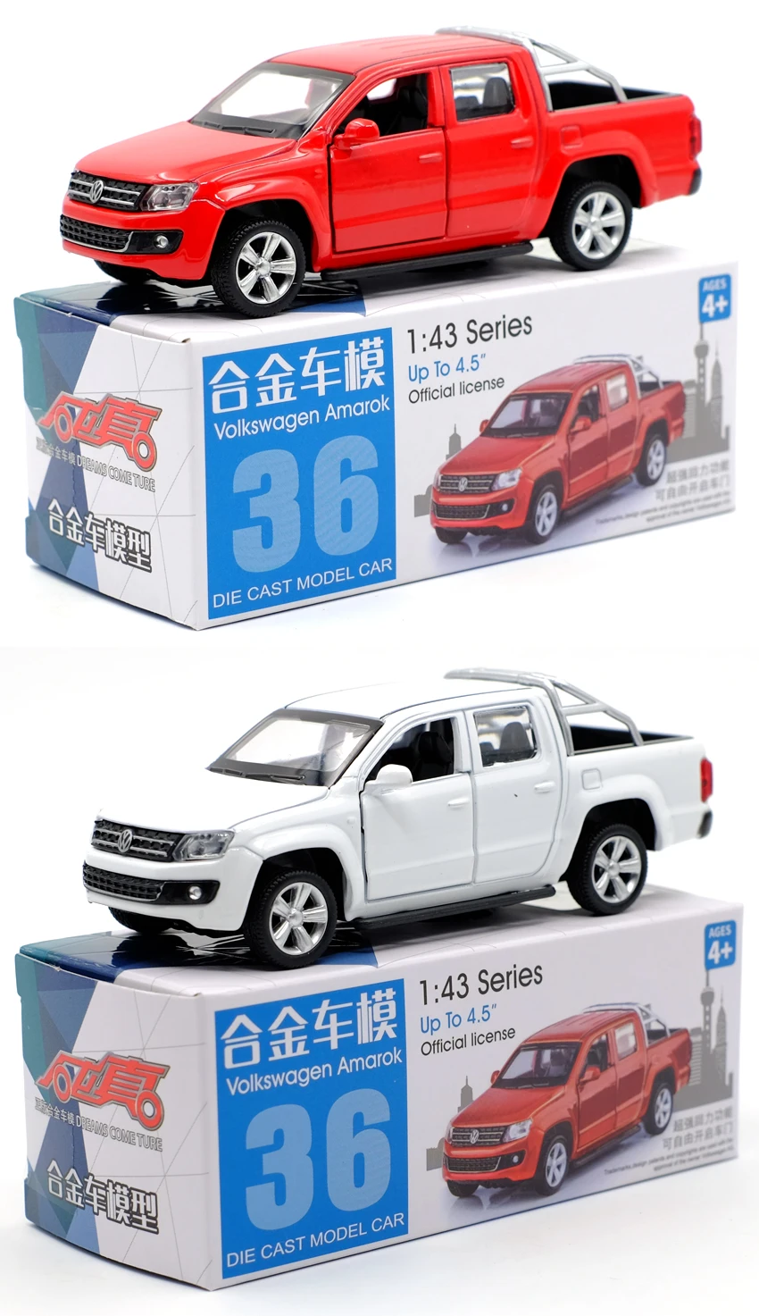 Новое поступление Caipo 1:43 Amarok литая под давлением модель автомобиля игрушка с выдвижной спинкой/для детей Подарки/обучающая коллекция игрушек