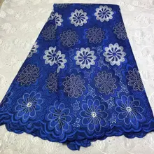 Голубая французская кружевная ткань для свадебного платья Высокое качество африканская кружевная ткань с бисером нигерийская швейцарская вуаль кружевная ткань