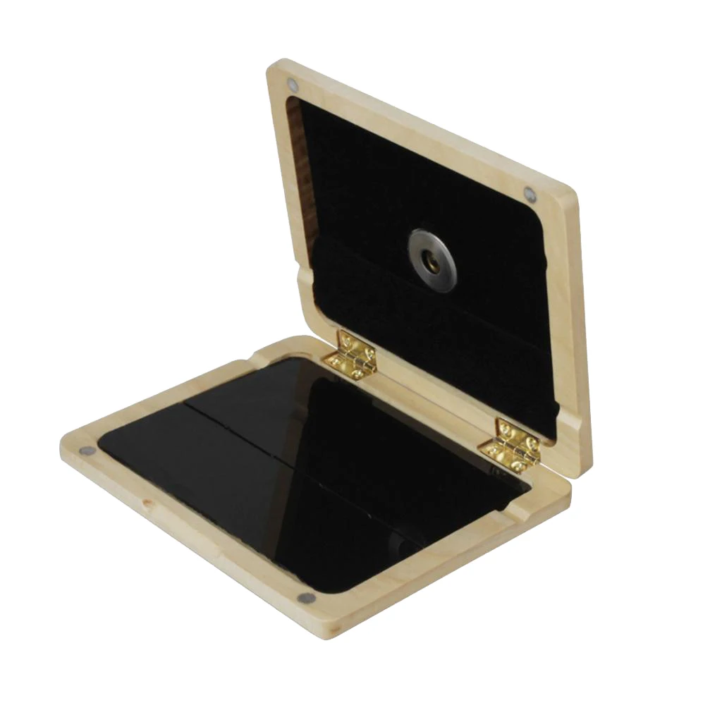 Solid Wood Saxophone Reed Case with Thicken Flannel for 5 Pieces Sax Reeds Woodwind Instruments Parts Accessories 2 Colors