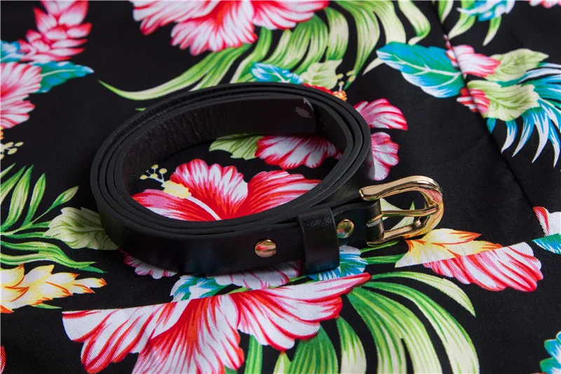 Kostlish 2017 New Summer Dress Women Floral Print Audrey Hepburn 50s 60s A-Line Vintage Dress Sleeveless Party Dresses Plus Size (65)