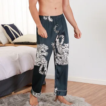 

New Style Mens Sleep pants Robe Spring Summer Casual Silky Home Wear Male Pyjama Bath Trousers Home Wear L XL XXL