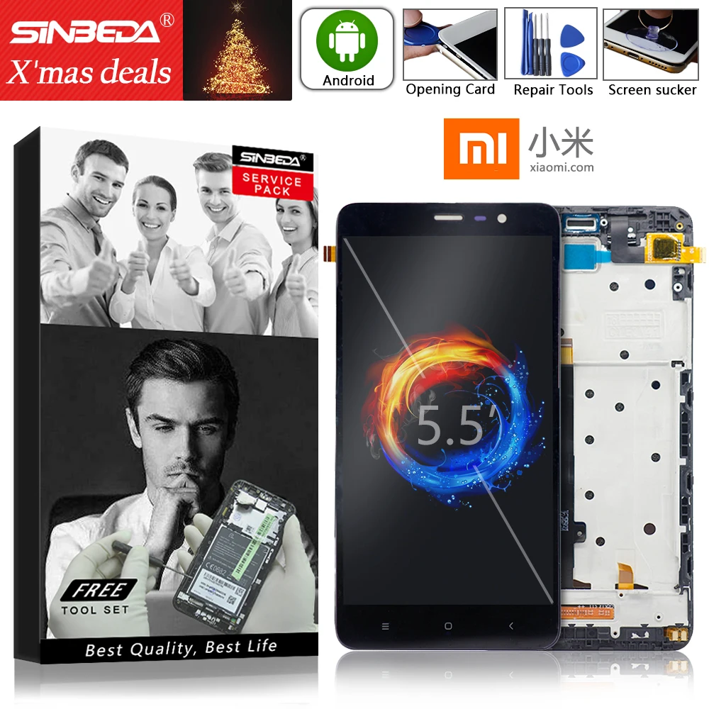 

150mm Original For XIAOMI Redmi Note 3 LCD Display Touch Screen with Frame Digitizer For XIAOMI Redmi Note 3 Display Note3 LCD @