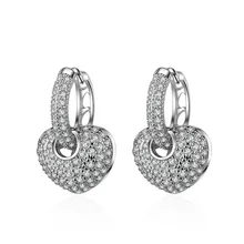 Роскошные серьги в форме сердца из стерлингового серебра 925 пробы для женщин, ювелирные изделия из стерлингового серебра Oorbellen Brincos VES6465