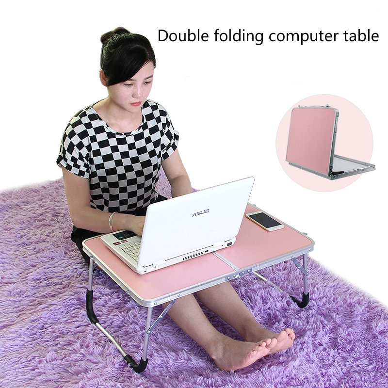 Aluminum Alloy Folding Table Simple Bed Computer Desk Multifunction Small Dining Table Dormitory Lazy Desk Outdoor Camping Table
