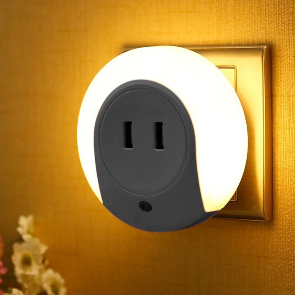 Dual USB Charging Port LED Light Bedside Energy Saving Light operated Sensor Wall Plate Charger
