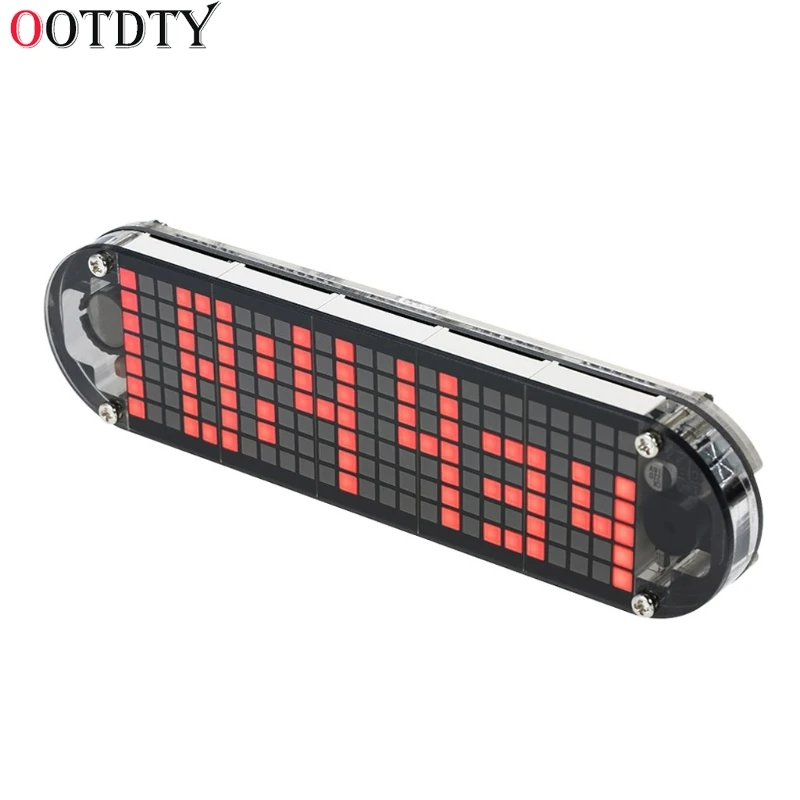 OOTDTY DS3231 измеритель температуры Высокая точность DIY цифровой точечный матричный светодиодный Будильник комплект с прозрачным чехол отображение даты и времени - Цвет: Красный