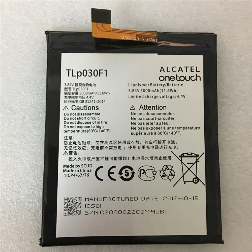 TLP030F1 TLP030F2 3000 мА/ч, Батарея для Alcatel One Touch Idol 4S OT-6070 OT-6070K OT-6070O OT-6070Y мобильного телефона