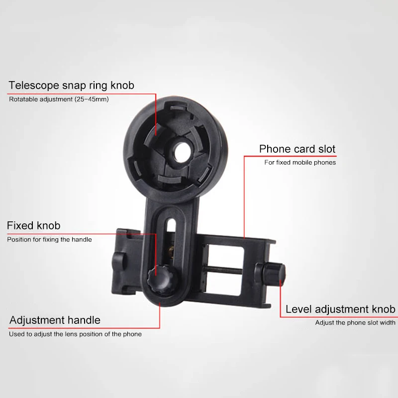 Универсальная оптическая монокулярная Подставка-адаптер, держатель с зажимом для мобильного телефона, легко подходит для любого типа смартфонов для IPhone samsung
