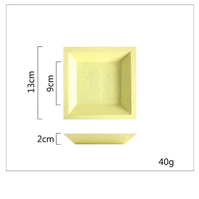 Деревянный поднос для макарони ручной работы прямоугольные Инструменты для торта вечерние украшения духи/макияж/Ювелирная тарелка для хранения - Цвет: Yellow 13cm