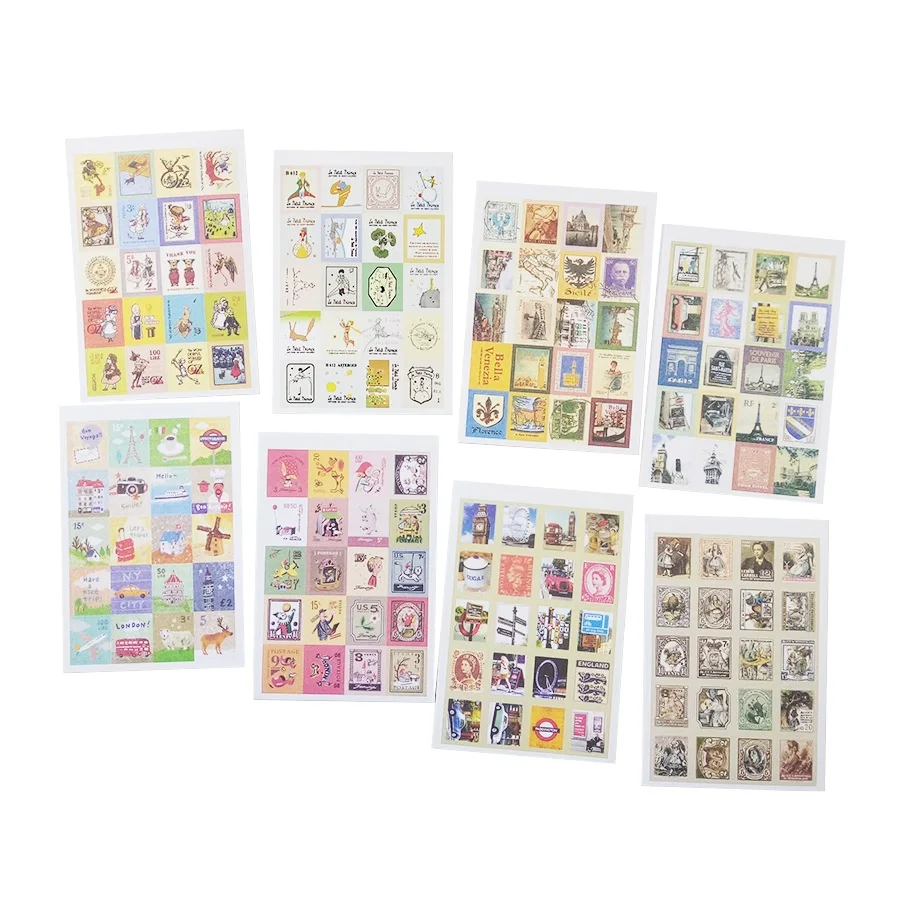 Pacotes Lote Vintage Folding Selos Adesivos Faça Você Mesmo Multifunções Adesivo Diário Decoração Álbum Scrapbooking 30 - 11 Material escolar e de escritório