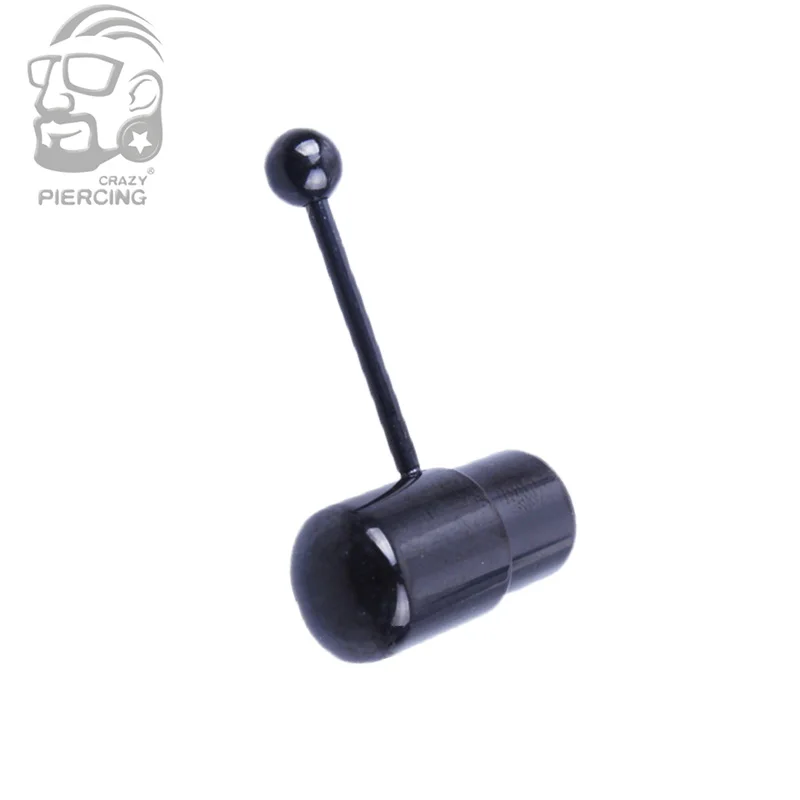 

1 pcs 14G Fashion Vibrating Tongue Body Jewelry Black Plating 316L Stainless Steel Tongue Piercing Barbell Ring