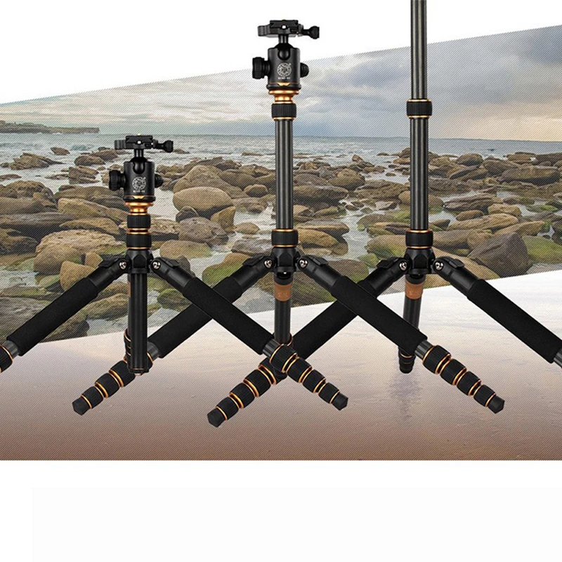 

EACHSHOT QZSD Q666C Tripod With Q-02 360 Degree Swivel Fluid Head For Canon For Pentax For Sony For Olympus DSLR Camera