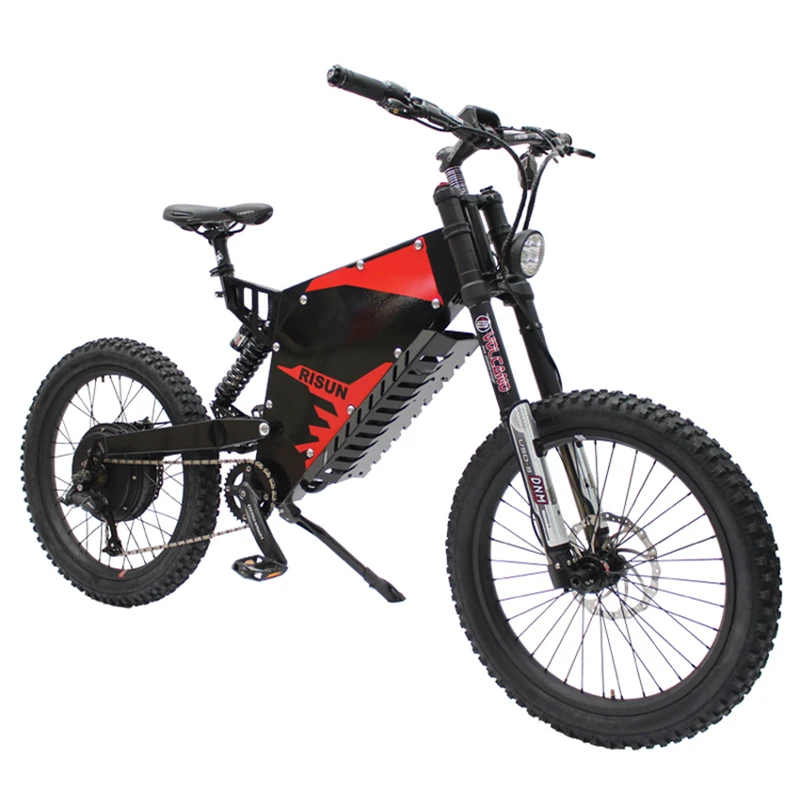 72V 5000W electric mountain font b bike b font front rear damping soft tail all terrain
