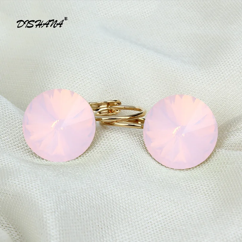 Dishana Romantic Jewelry 2017 Drop Earrings Wedding Elegant Rose Gold-color AAA Cubic Zirconia Stone Earring for Women E0001-2