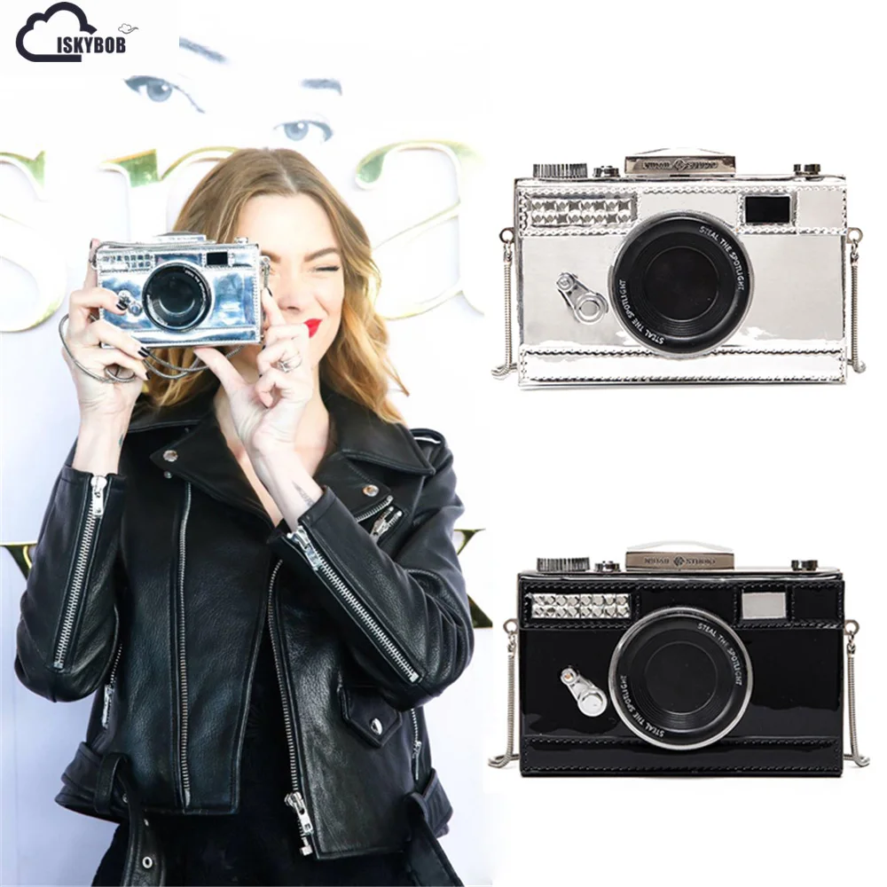 

Personalized fashion vintage camera design unique shape clutch shoulder bag ladies casual mini messenger bag purse wallet flap